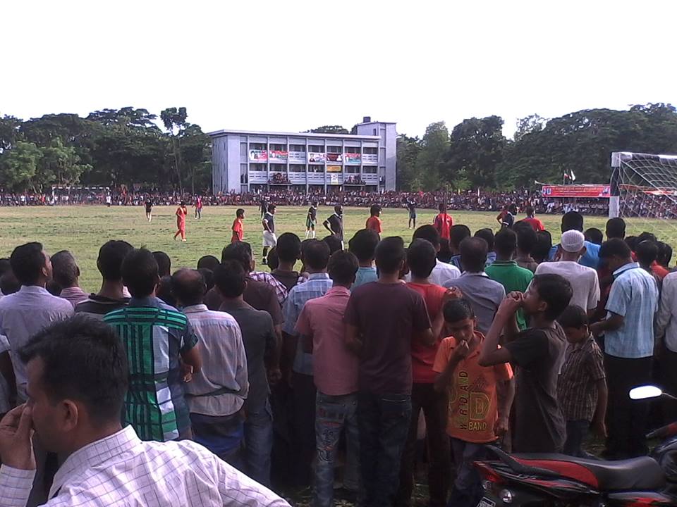 Football Match with foreign players at ramdia college